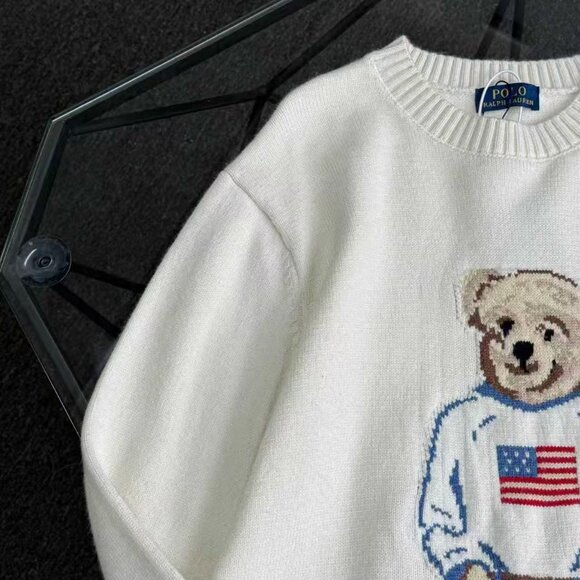 Polo Ralph Lauren White sweater with cartoon bear pattern - Picture 3 of 8